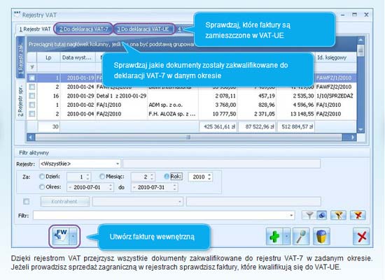 Jakie informacje znajdziemy w rejestrze VAT programu dla firm Comarch ERP Optima