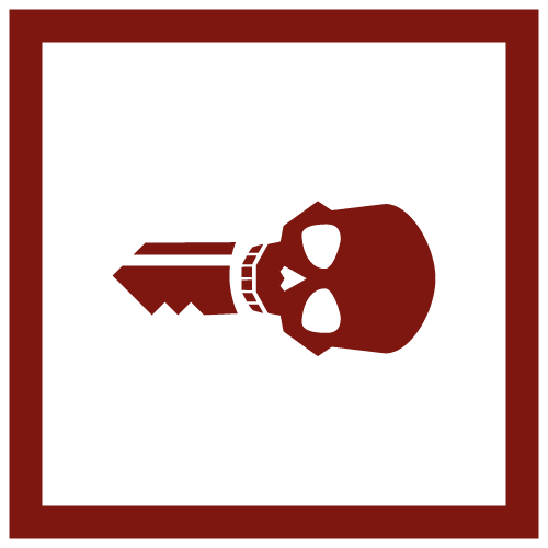 ikona klucza z czaszką ransomware